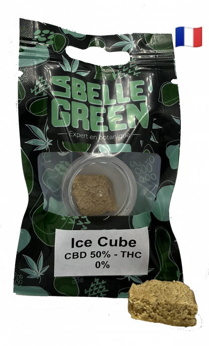sachet de résine de cbd de variété ice cube à 50% de cbd et 0% de thc