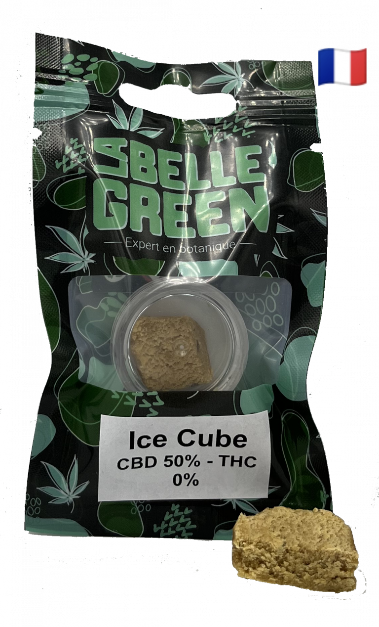 sachet de résine de cbd de variété ice cube à 50% de cbd et 0% de thc